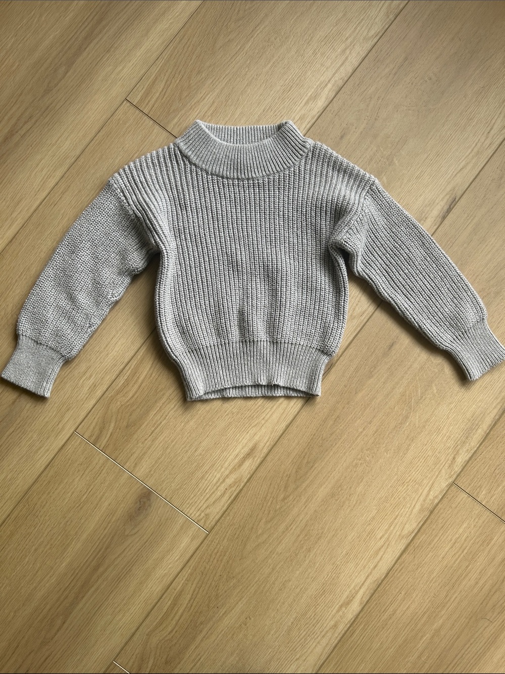 Jamie Kay Heather Gray Ribbed Mock Neck Sweater